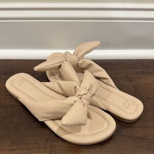 A New Day Tan Knotted Slide Sandals
